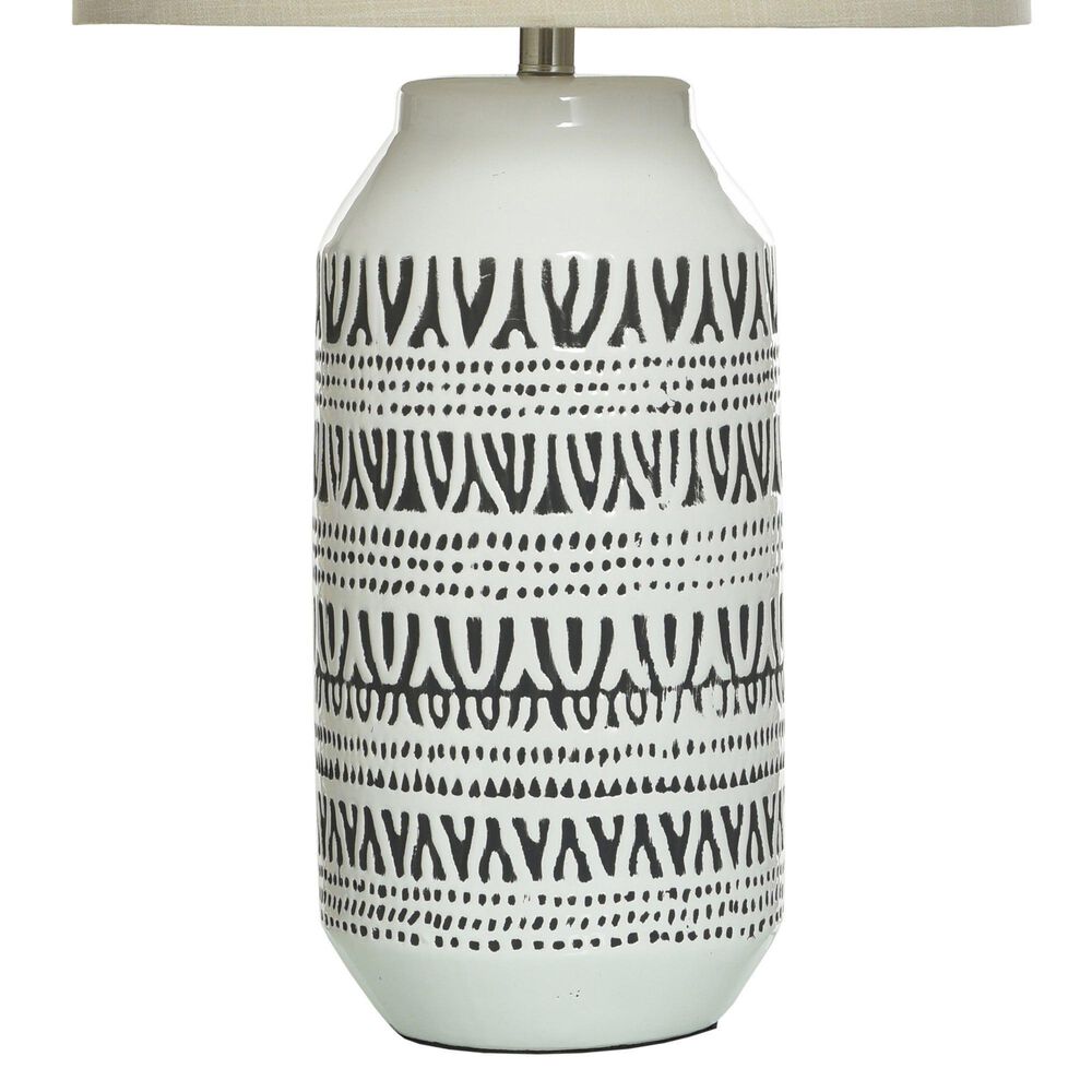 Flair Industries Patterned Table Lamp in White and Gray, , large