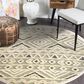 L&R Resources Sinuous Geometric Motif 4" Round Gray, Cream and Blue Area Rug, , large