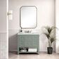 James Martin Vanities Breckenridge 36" Single Bathroom Vanity in Smokey Celadon with 3 cm Ethereal Noctis Quartz Top and Rectangular Sink, , large