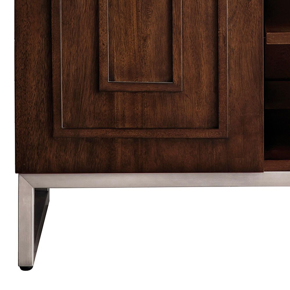 James Martin Vanities Alicante 24&quot; Single Bathroom Vanity in Mid Century Acacia and Brushed Nickel with 5 cm White Glossy Resin Top and Rectangular Sink, , large