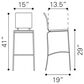 Zuo Modern Criss Cross Bar Stools in White and Silver (Set of 2), , large
