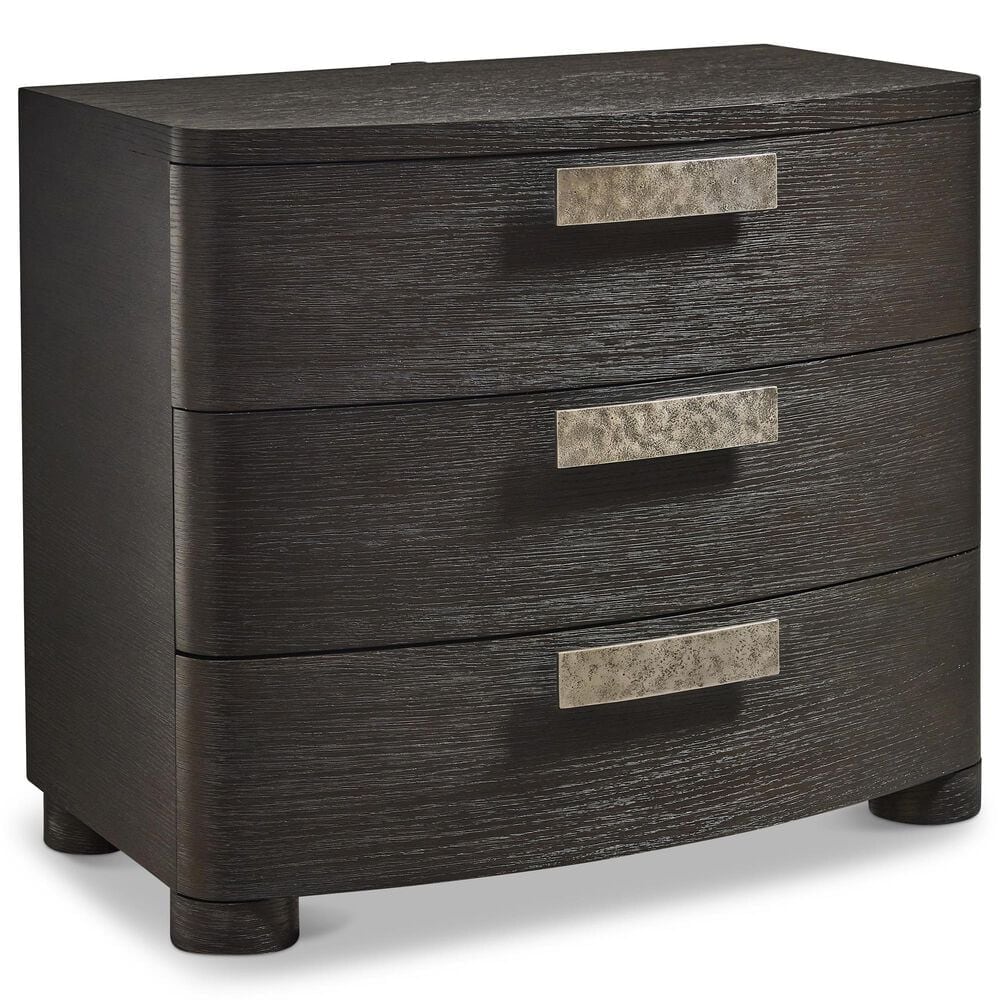 Bernhardt Geneve Queen Upholstered Wingback Bed with Dresser and Nightstand in Robor, , large