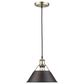 Golden Lighting Orwell 1-Light Medium Pendant with Rubbed Bronze Shade in Aged Brass, , large
