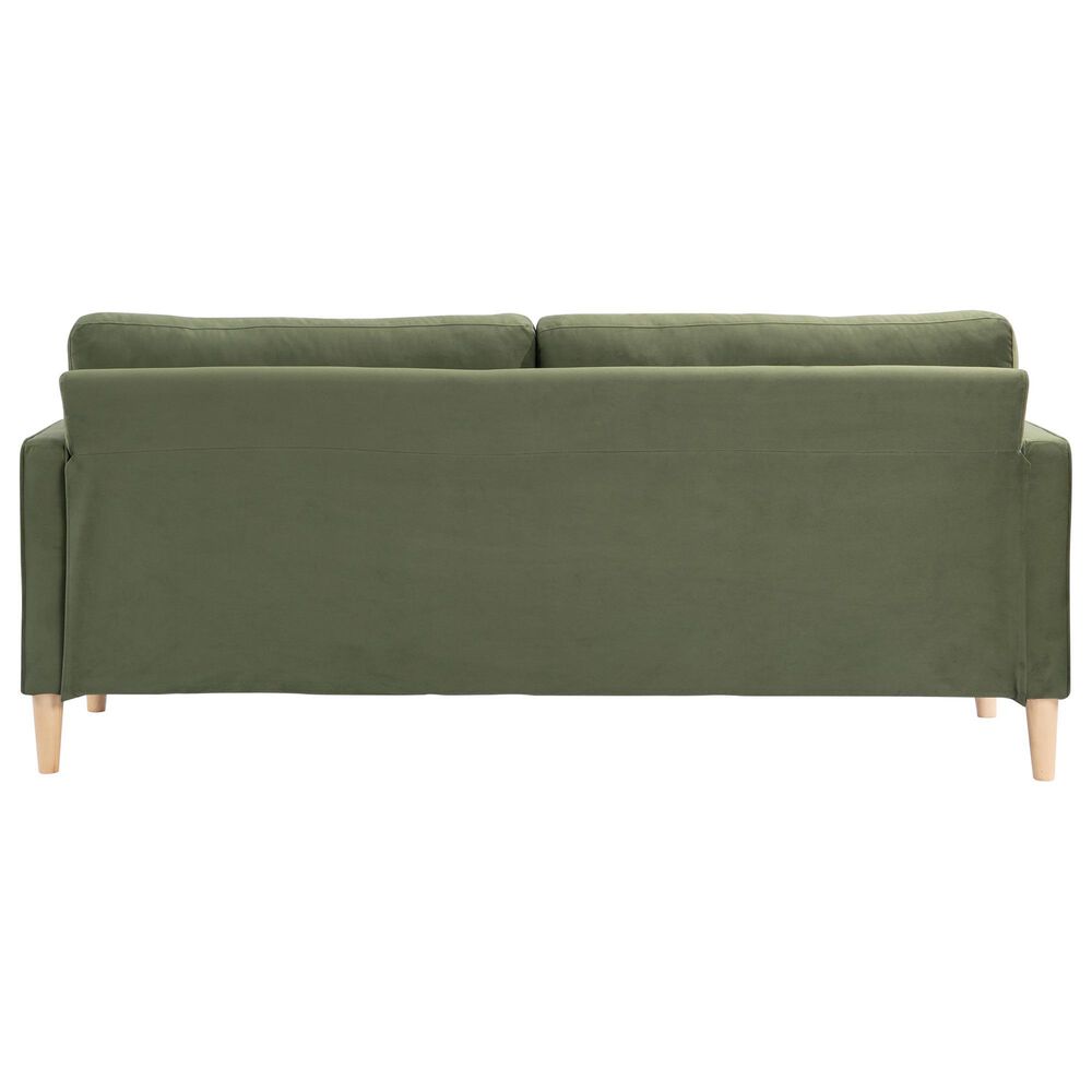 Lifestyle Solutions Langford Stationary Velvet Sofa in Olive, , large
