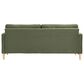 Lifestyle Solutions Langford Stationary Velvet Sofa in Olive, , large