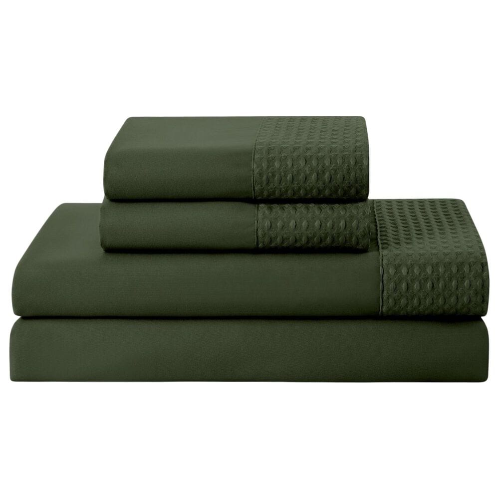 Trade Linker 3-Piece Twin Waffle Hem Sheet Set in Sage, , large