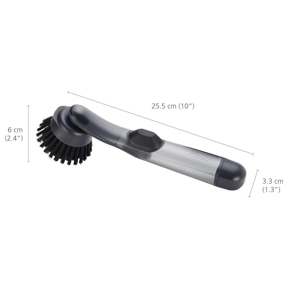 Joseph Joseph SinkTech Soap Dispensing Washing Up Brush with Replacement Head in Clear and Black, , large