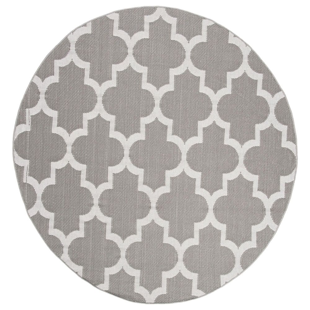 Safavieh Bermuda BMU804F 6"7" Round Grey and Ivory Indoor/Outdoor Area Performance Rug, , large