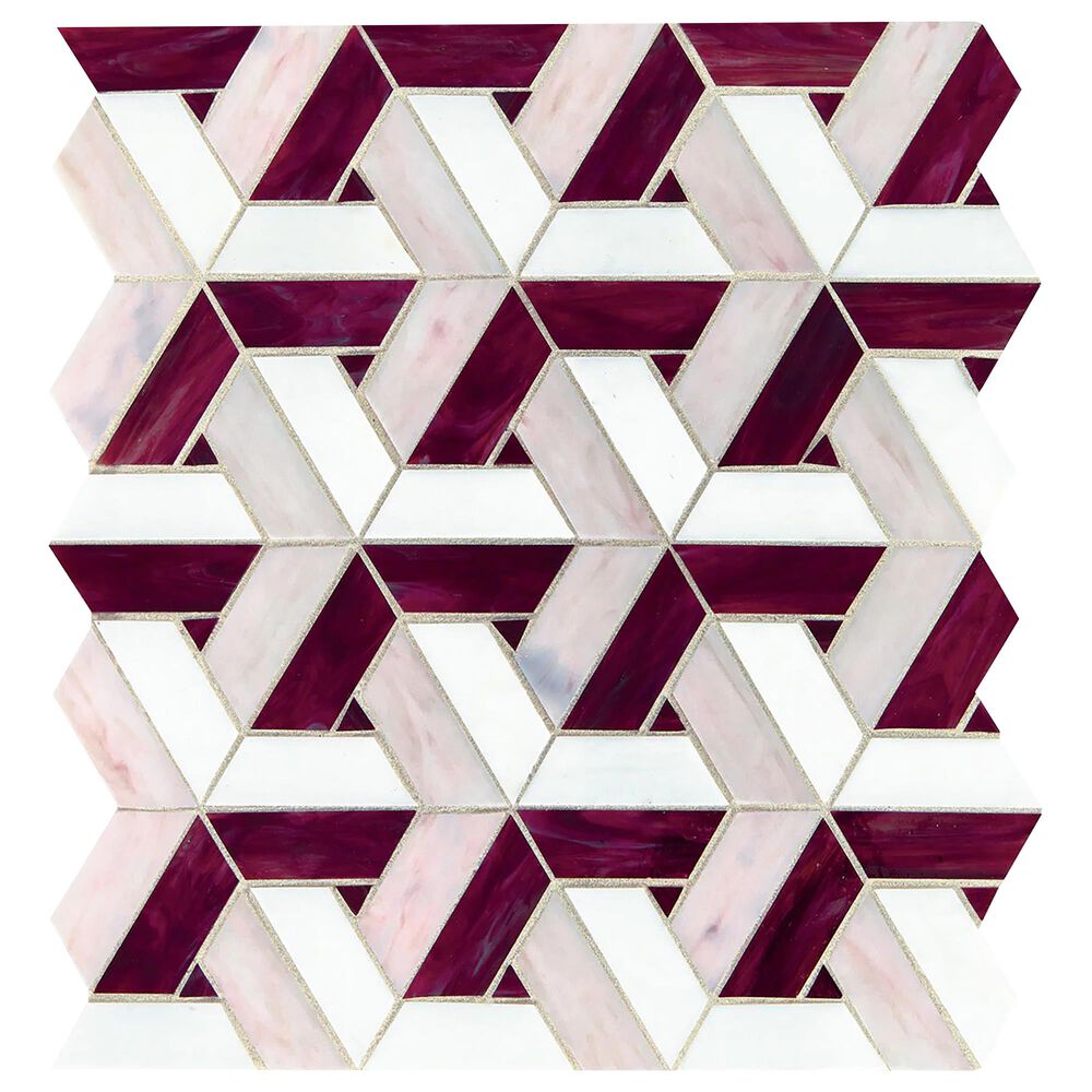 Dal-Tile Vivify Bordeaux 13" x 15" Trapezoid Glass Mosaic Sheet, , large