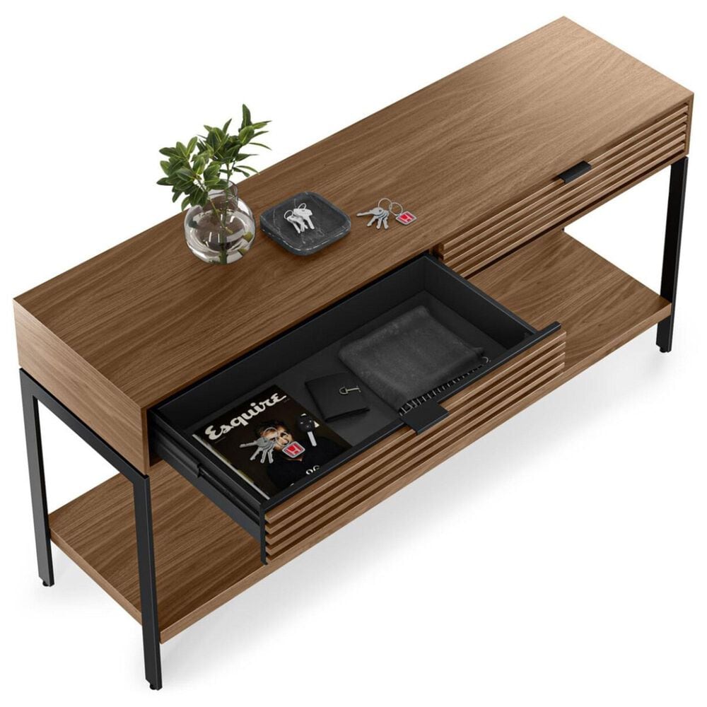 BDI Cora Console Table in Natural Walnut and Black, , large