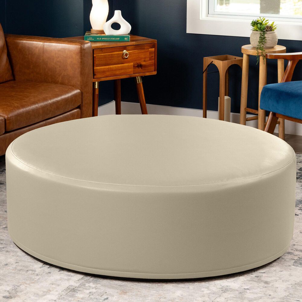 Jaxx Candler Round Ottoman in Natural Beige, , large