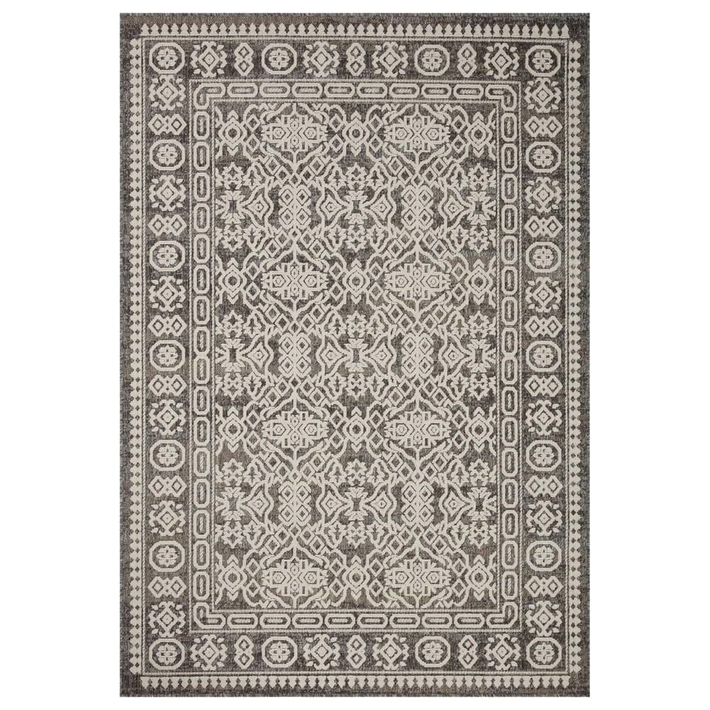 Loloi II Rainier 11"6" x 15" Pebble and Ivory Indoor/Outdoor Area Performance Rug, , large
