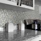 Shaw Molten Hexagon Pewter 11.49" x 11.02" Glass Mosaic Sheet, , large