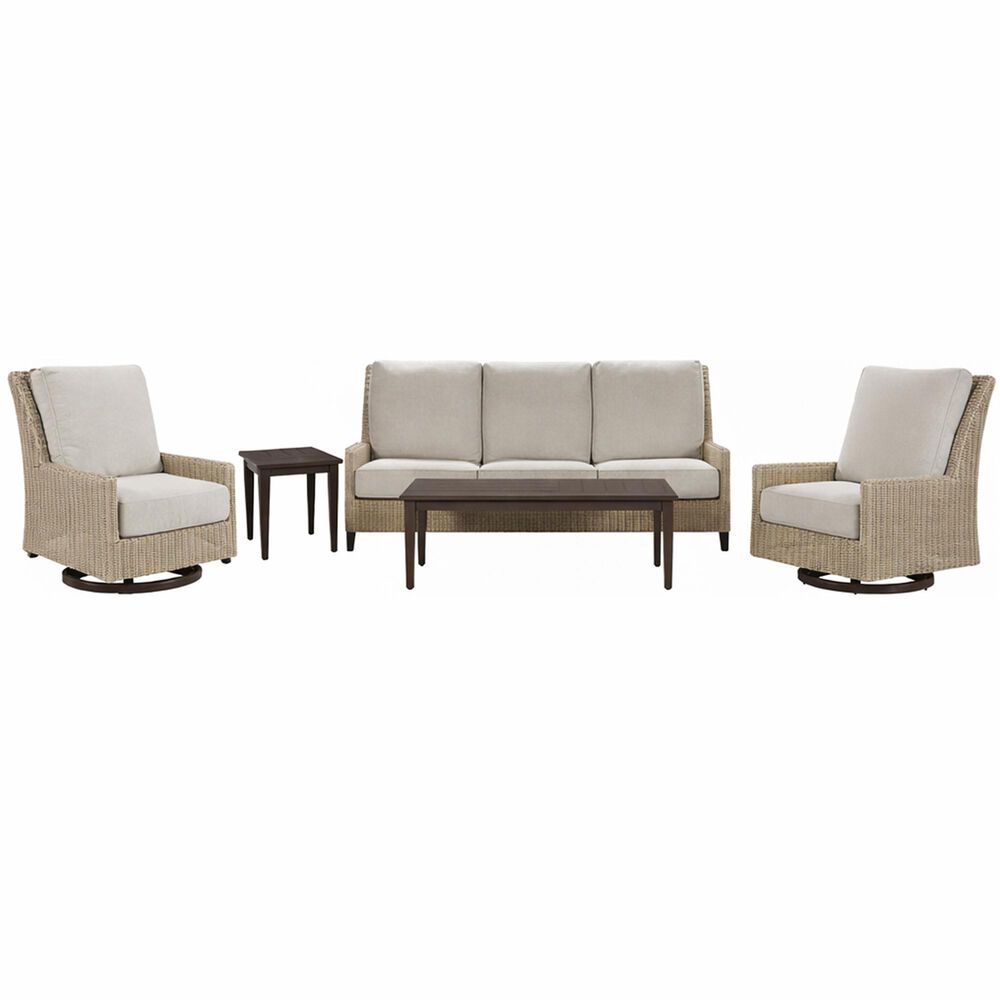 Slate and Company Bradenton 5-Piece Patio Conversation Set in Abigail Linen, , large