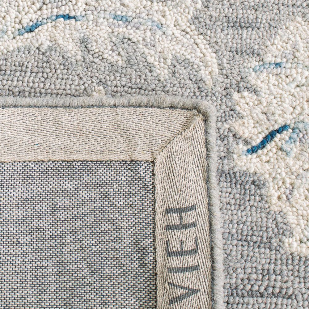 Safavieh Micro-Loop Floral 5&#39; Square Grey and Ivory Area Rug, , large