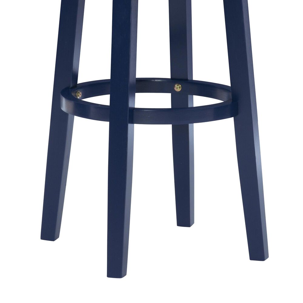 Linon Home Decor Morgan Swivel Bar Stool in Navy Blue, , large