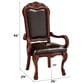 HOMLUX Dresden Arm Chair with Leatherette Upholstery in Cherry Oak (Set of 2), , large