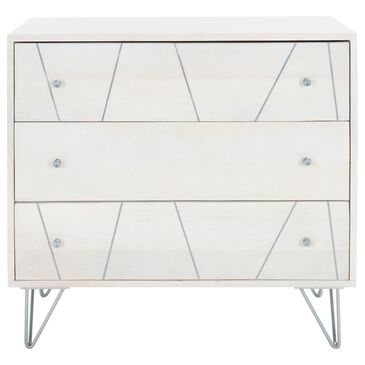 Safavieh Marigold 3 Drawer Chest in White Wash/Silver, , large