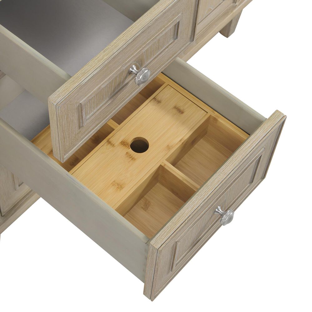 James Martin Vanities Lorelai 60" Double Bathroom Vanity in Whitewashed Oak with 3 cm Eternal Jasmine Pearl Silestone Top, Rectangular Sinks and FreePower Wireless Charger, , large