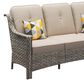HOMLUX 5-Piece Patio Conversation Set with Two Ottomans in Beige, , large