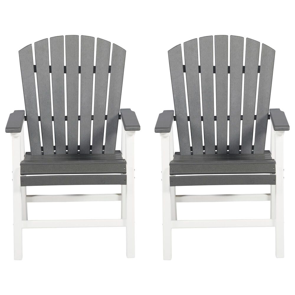 Ashley Transville Patio Arm Chair in Gray and White &#40;Set of 2&#41;, , large