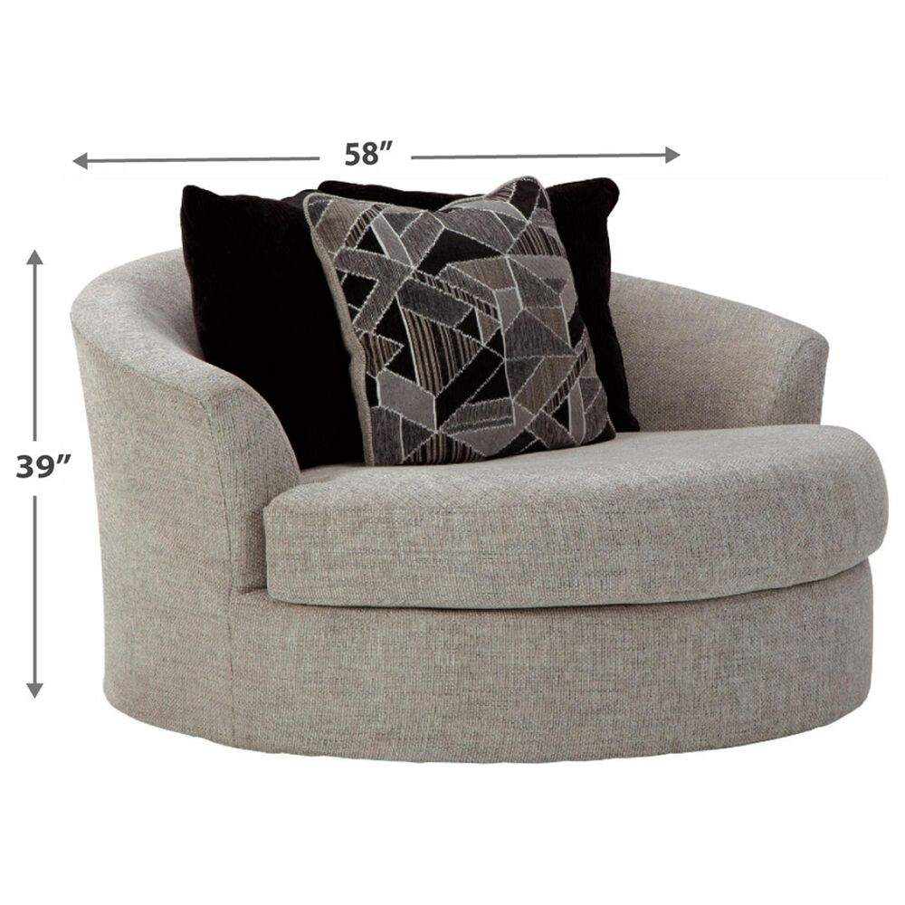 Signature Design by Ashley Megginson Oversized Round Swivel Chair in Storm, , large