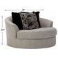 Signature Design by Ashley Megginson Oversized Round Swivel Chair in Storm, , large
