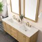 James Martin Vanities Laurent 72" Double Bathroom Vanity in Light Natural Oak with 3 cm Arctic Fall Solid Surface Top and Rectangular Sinks, , large