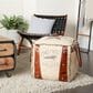 Maple and Jade Star Stuffed Pouf in White, Brown and Black, , large