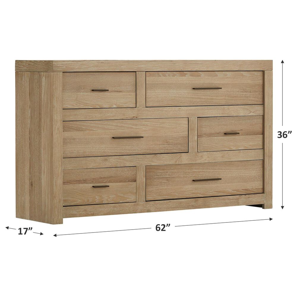 Riva Ridge Modern Loft 6-Drawer Dresser in Khaki, , large