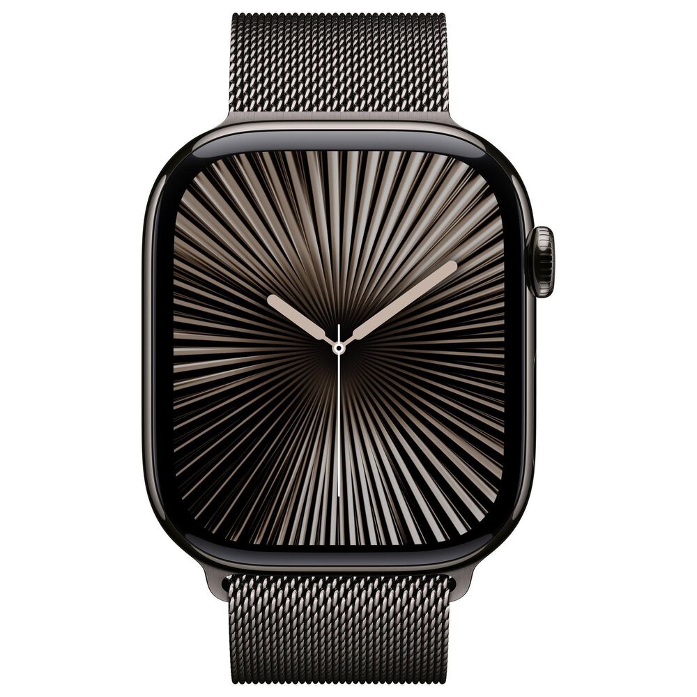 Apple Watch Series 10 GPS + Cellular 42mm Slate Titanium Case with Slate Milanese Loop, , large