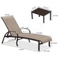 HOMLUX 3-Piece Patio Chaise Lounge Set in Brown, , large