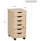 Linon Home Decor Cary 6-Drawer Rolling Cart in Natural, , large