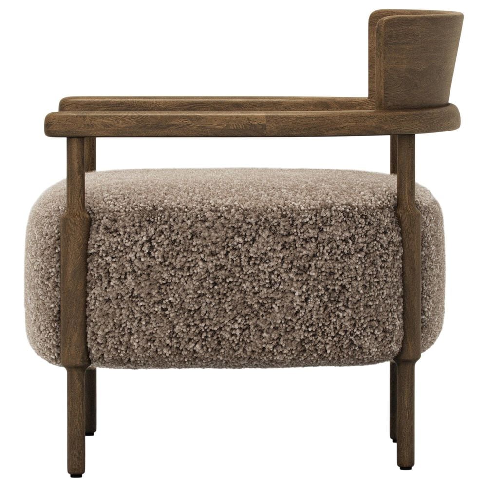Amber Lewis x Four Hands Bennett Arm Chair in Taupe Shearling, , large