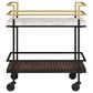 Furniture of America Stapleton Bar Serving Cart in Black, Gold, White and Walnut, , large