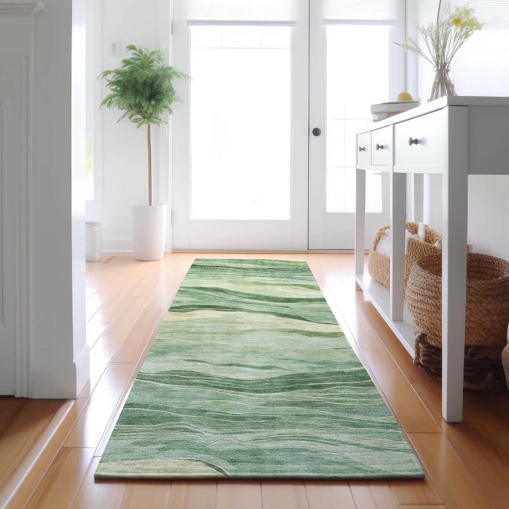 Dalyn Rug Company Pacifica PA6 2&#39;3&quot; x 7&#39;6&quot; Green Runner, , large