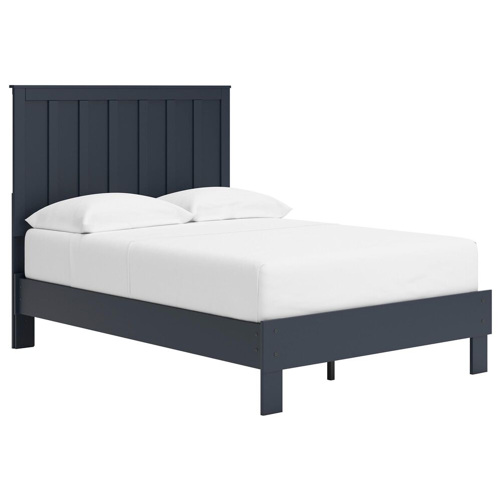 Ashley Simmenfort Full Platform Bed in Navy Blue, , large