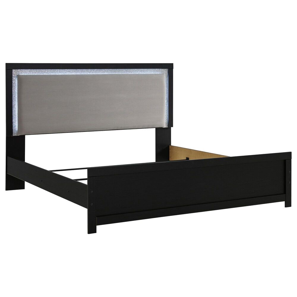 Ashley Maeling 5 Piece King Panel Bedroom Set in Matte Black, , large