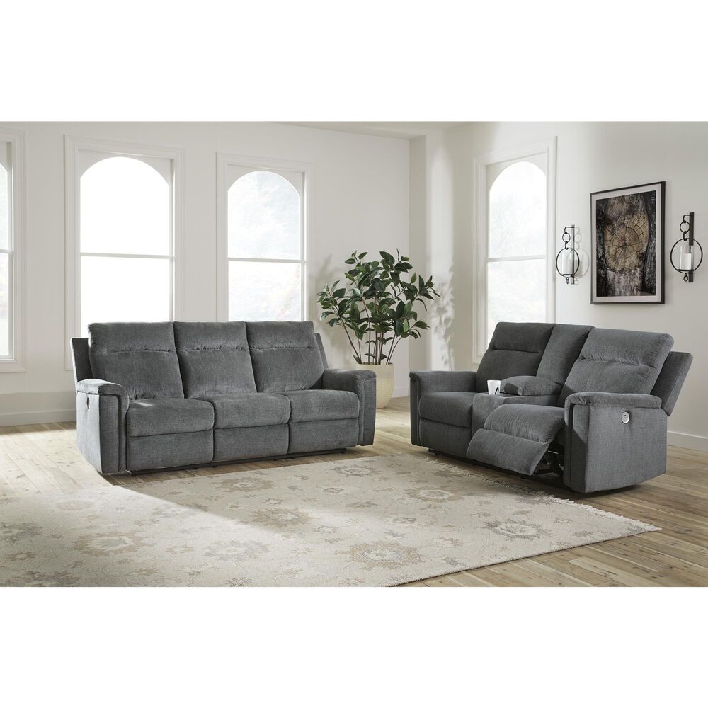 Ashley Barnsana Power Reclining Loveseat in Gravel, , large