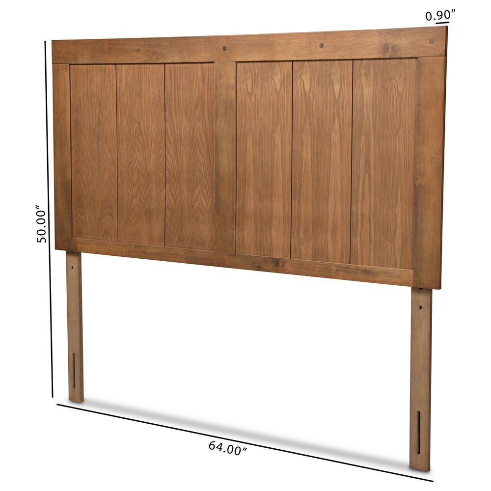 Baxton Studio Patwin King Panel Headboard in Ash Walnut, , large