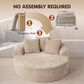 HOMLUX 59" Plush Corduroy Round Chair in Beige, , large