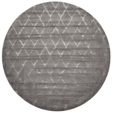 Nourison Twilight TWI15 8" Round Grey Area Rug, , large