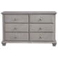 Oxford Baby Kenilworth 6 Drawer Dresser and Changing Topper in Stone Wash, , large