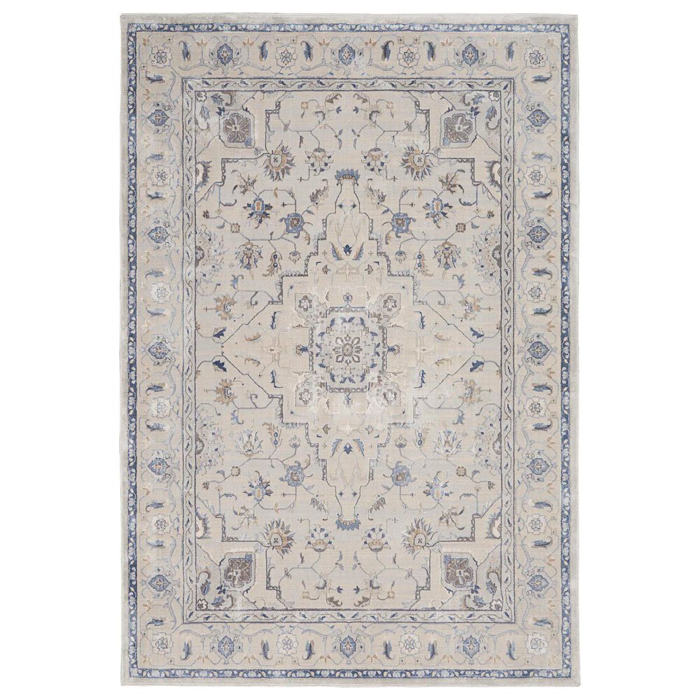 Nourison Silky Textures SLY08 3"11" x 5"11" Ivory and Grey Area Rug, , large