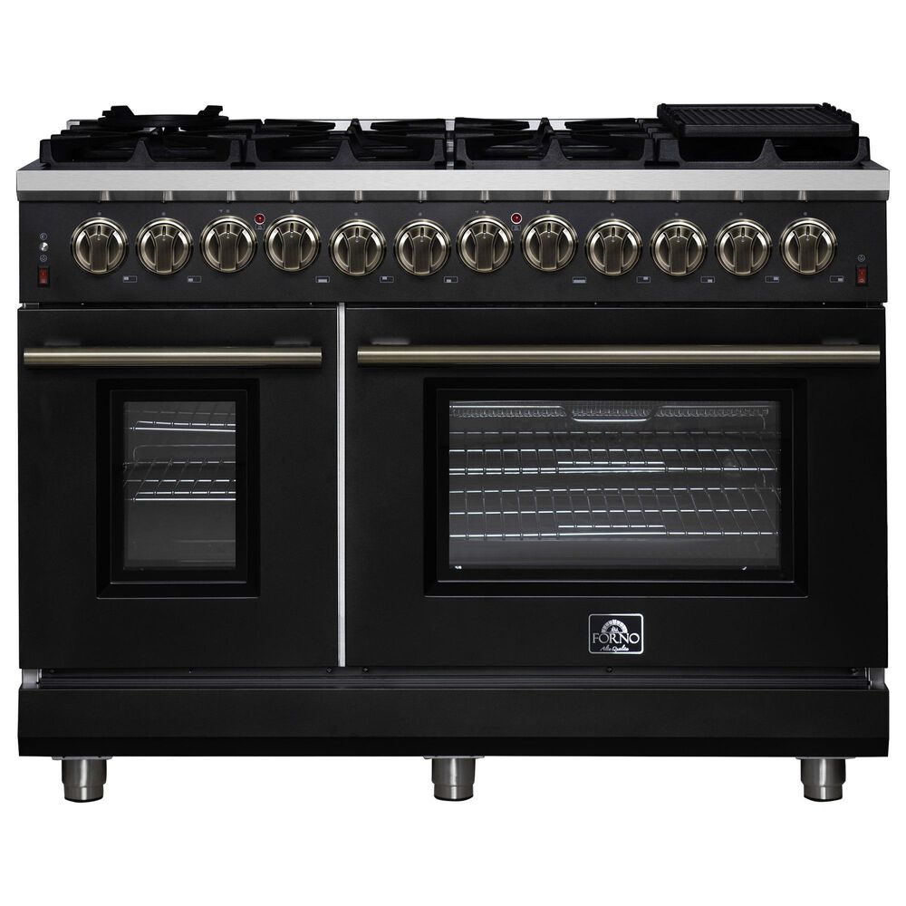 Forno Massimo 48" Freestanding Dual Fuel Range in Matte Black, , large
