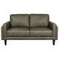 Chateau d"Ax Stationary Leather Sofa and Loveseat Set in Olive Green, , large