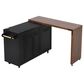 HOMLUX 102" Kitchen Island with Extendable Dining Table in Black, , large