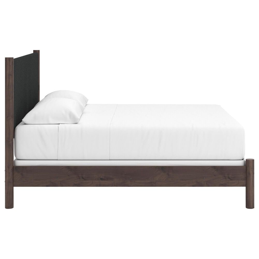 Ashley Pamytta King Upholstered Panel Bed in Rich Brown, , large