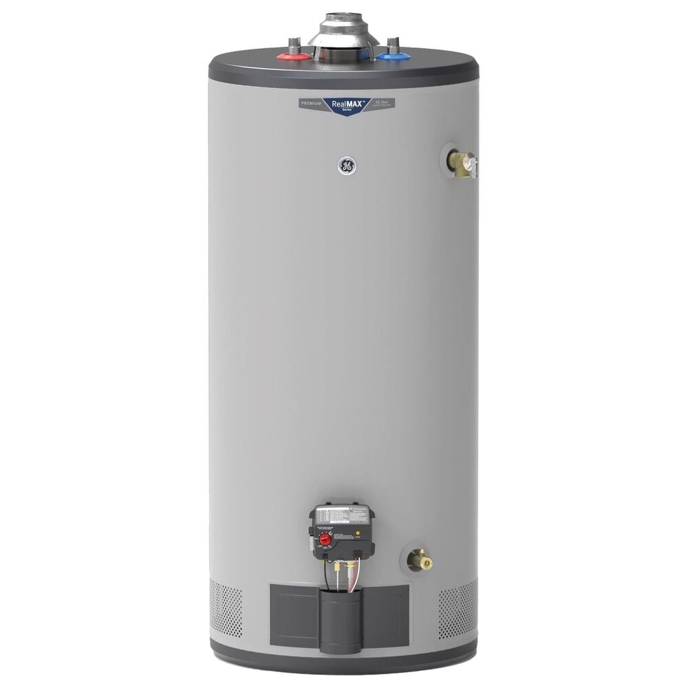 GE Appliances RealMAX Premium 40-Gallon Short Natural Gas Ultra Low-NOx Atmospheric Water Heater in Gray, , large