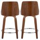 Lumisource Gianna 24" Swivel Counter Stool in Walnut and Chrome (Set of 2), , large
